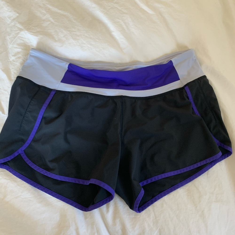 Black and purple Lululemon shorts